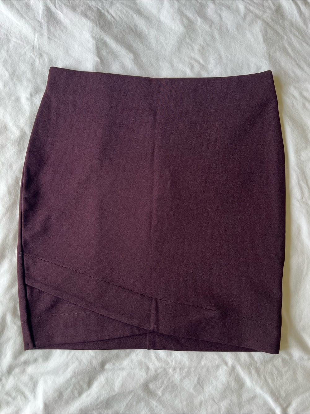 H&M Plum Wrap-Trim Mini Skirt